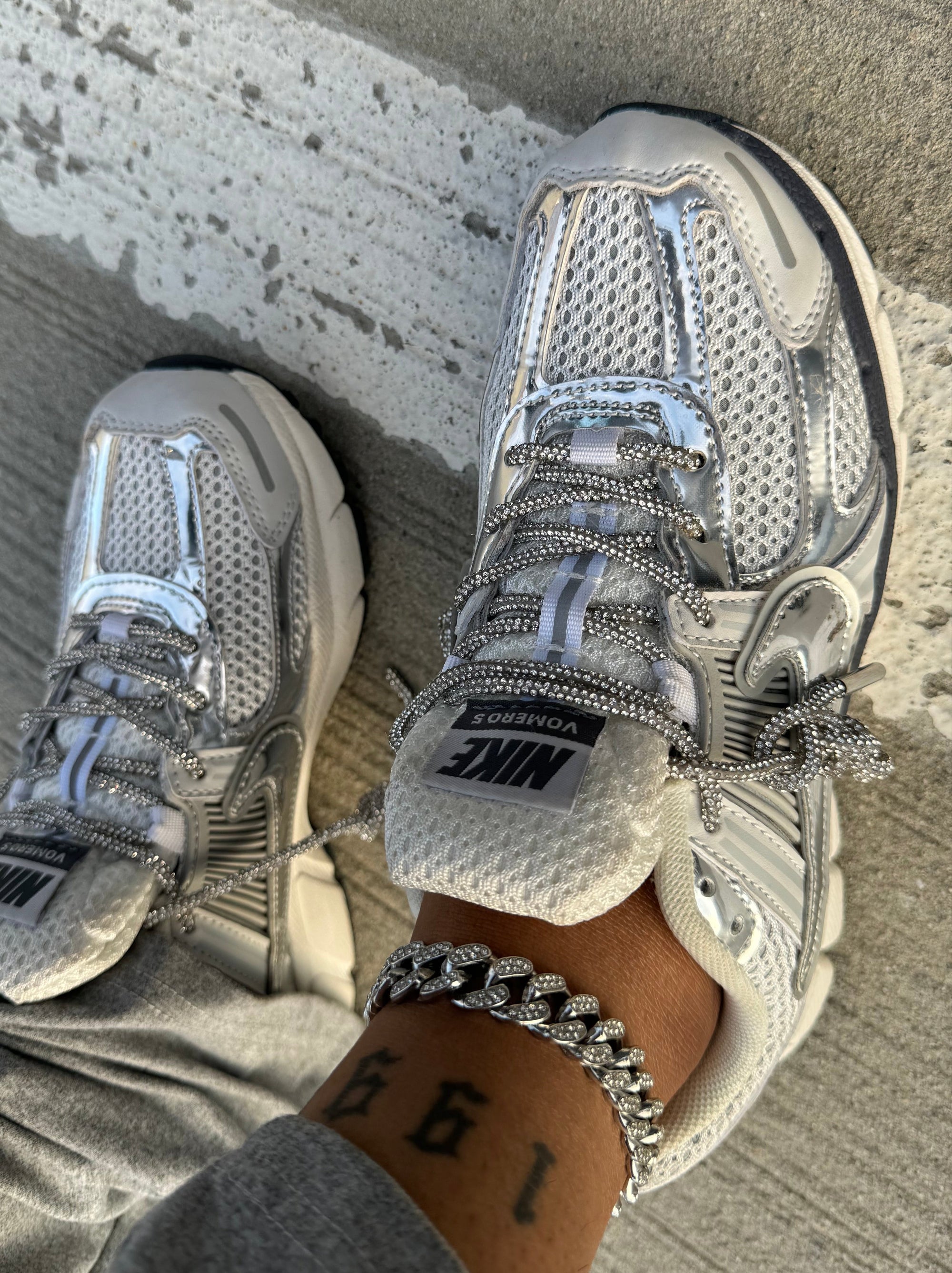 Silver Anklet + Laces Set