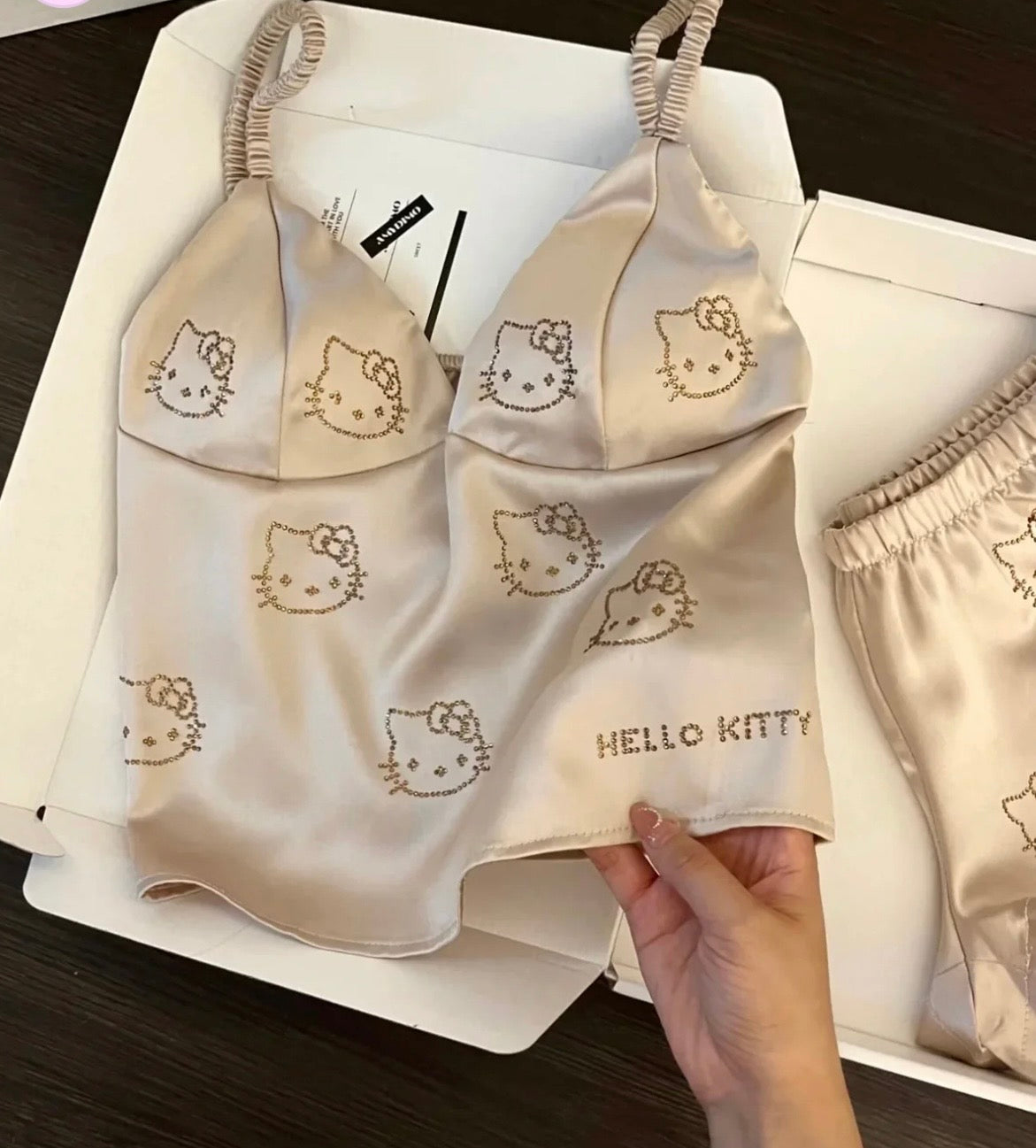 KITTY SATIN PAJAMA SET
