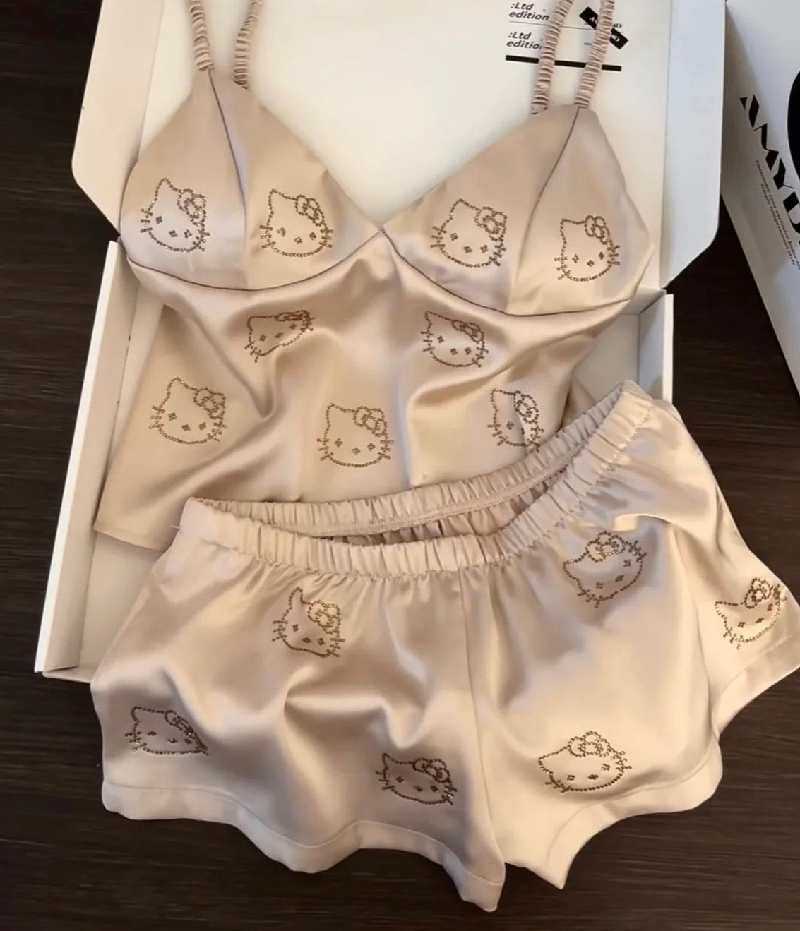 KITTY SATIN PAJAMA SET