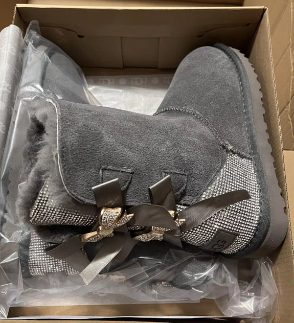 sparkle fur boots