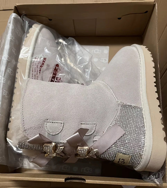 sparkle fur boots