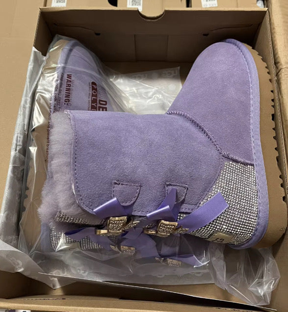 sparkle fur boots