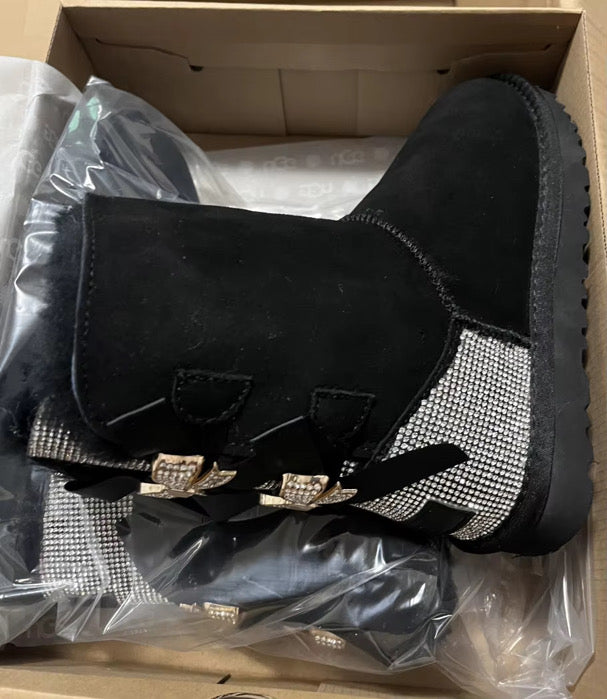 sparkle fur boots