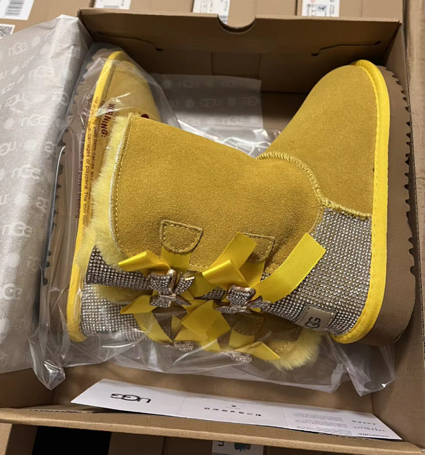 sparkle fur boots