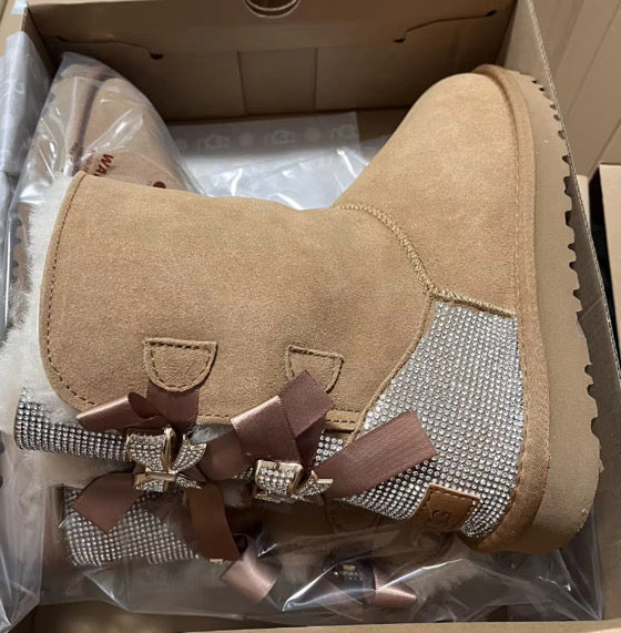 sparkle fur boots