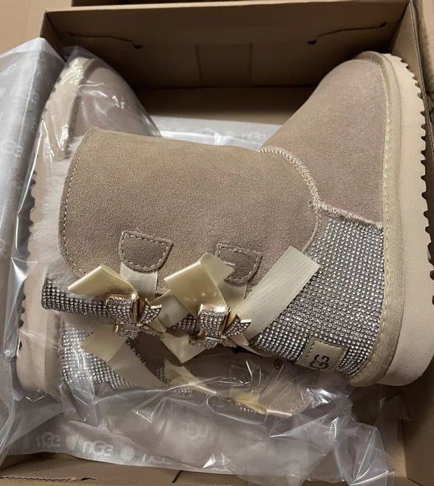 sparkle fur boots