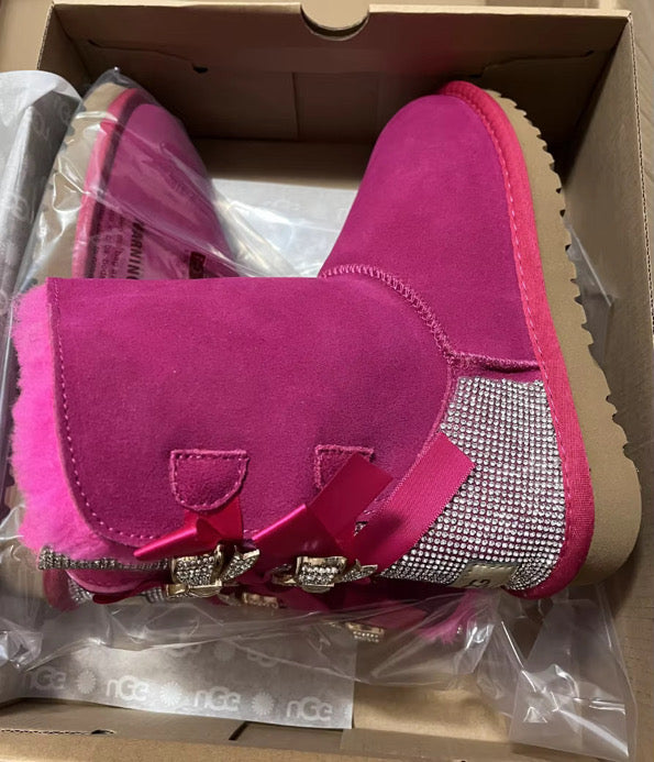 sparkle fur boots