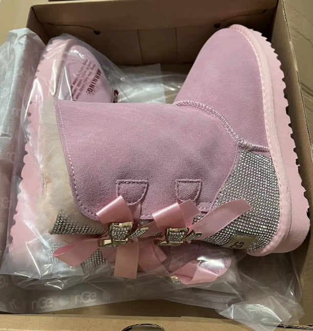 sparkle fur boots