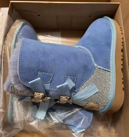 sparkle fur boots