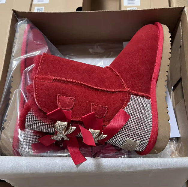 sparkle fur boots