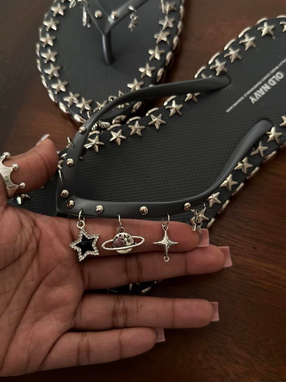 custom star girl flip flops