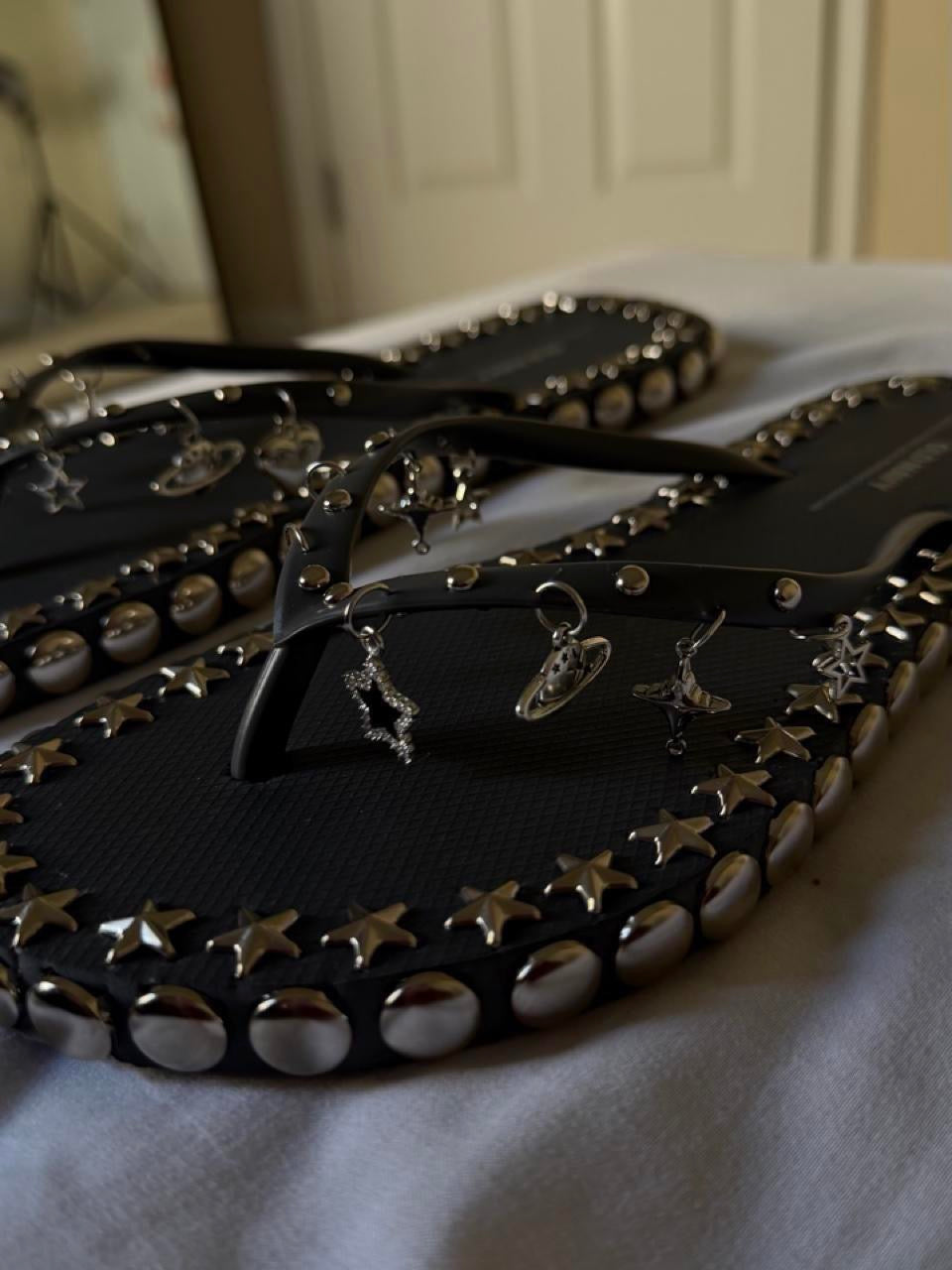 custom star girl flip flops