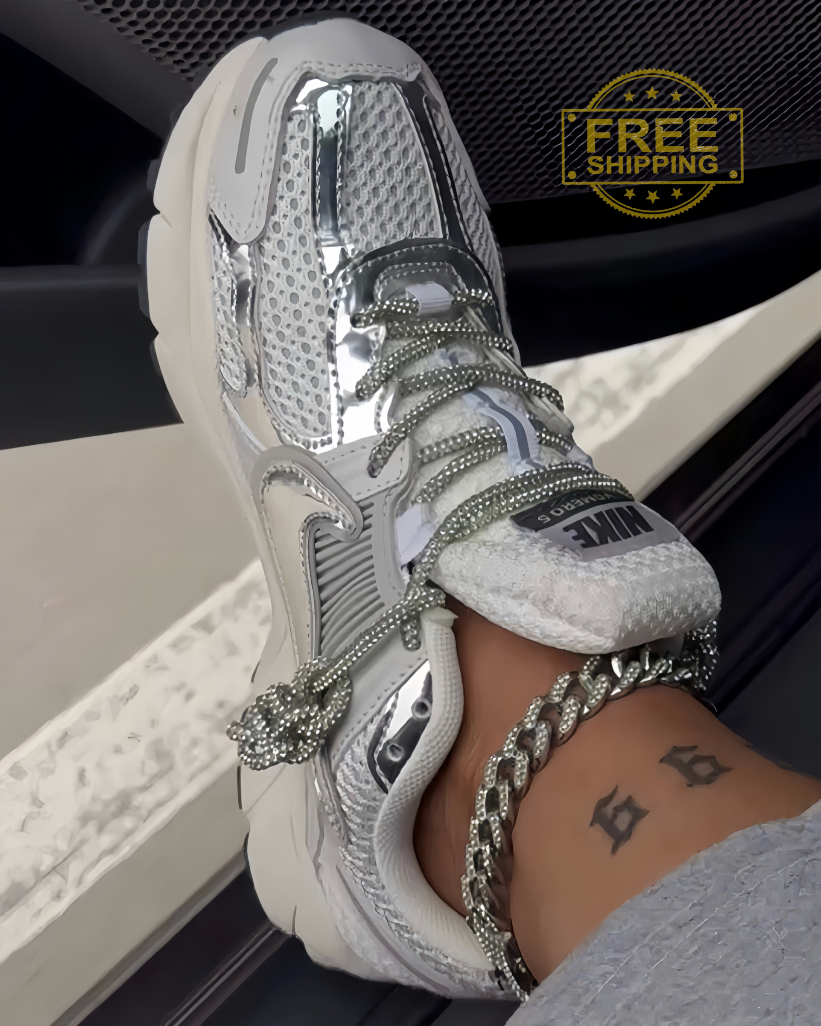 Silver Anklet + Laces Set