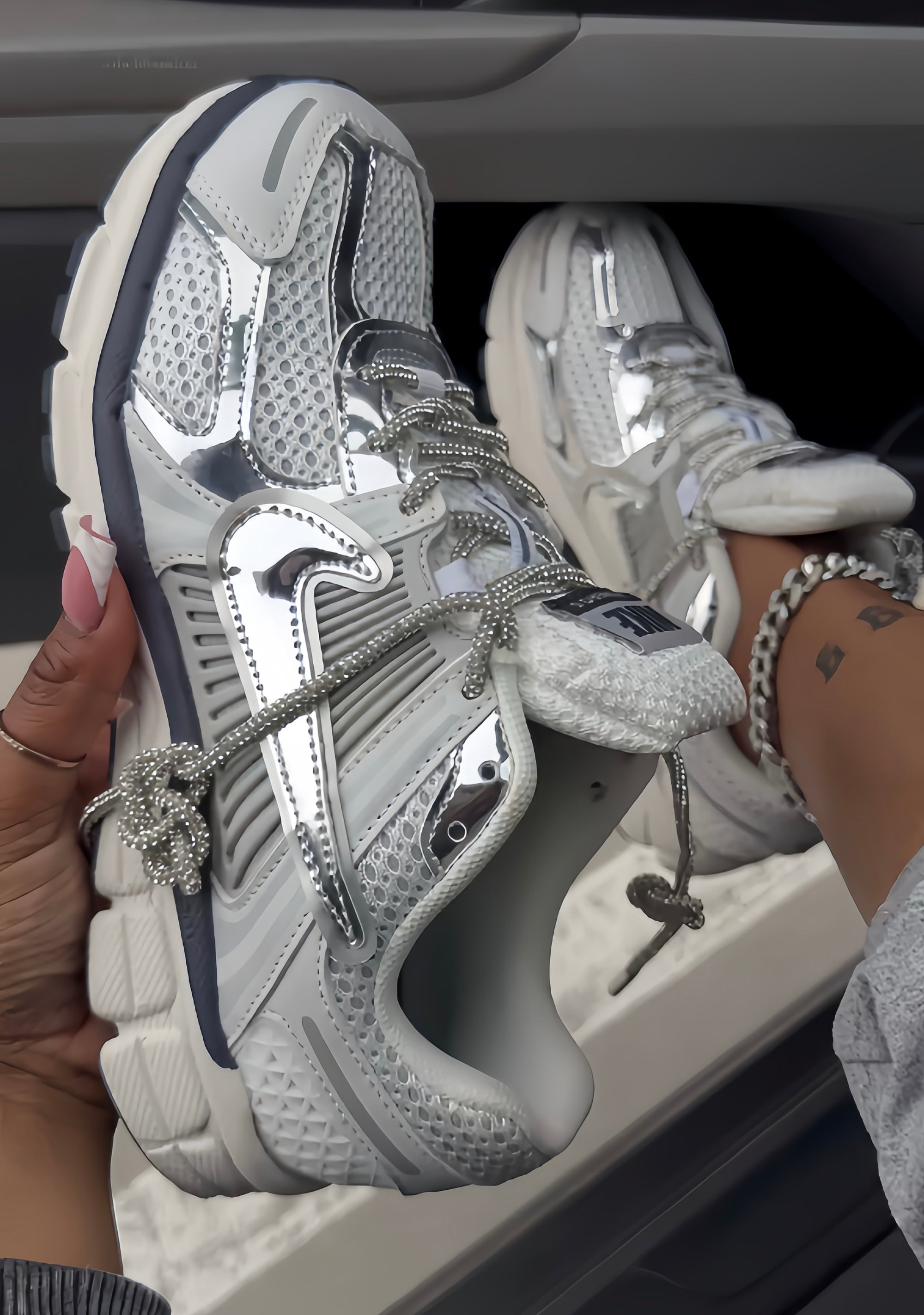 Silver Anklet + Laces Set